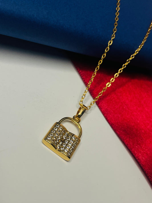 Golden Lock Necklace