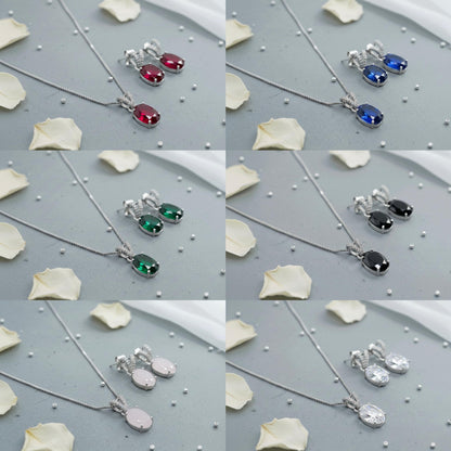 Synthetic Sapphire Pendant Set
