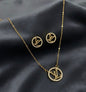 Premium Stainless LV Design Necklace Set