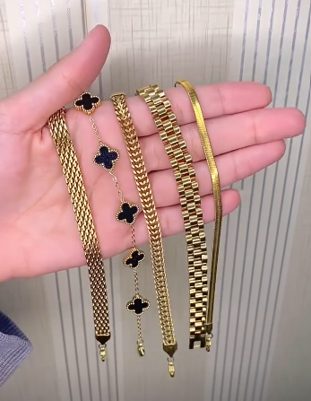 Gold Plated Bracelets - [Set of 5]