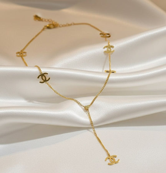 Interlocking Stainless Steel Double C Necklace