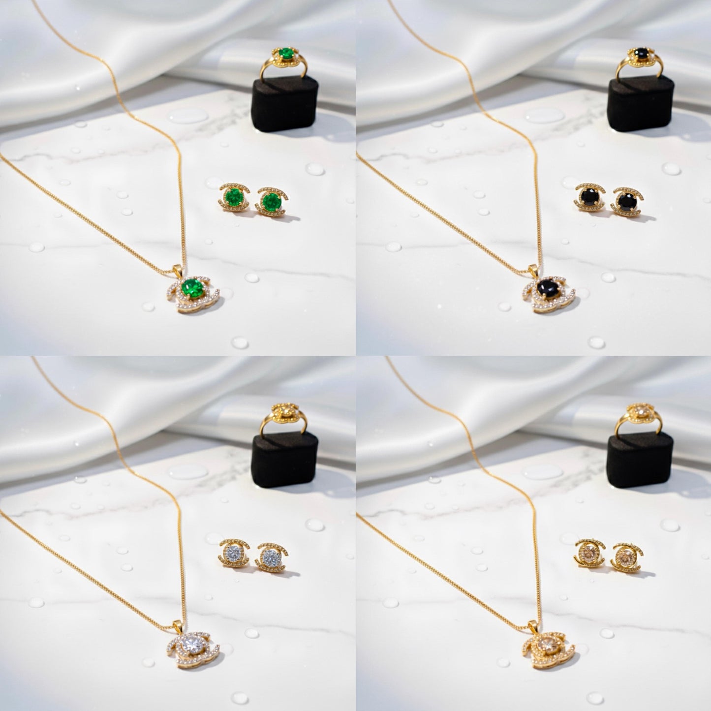 Golden Sapphire Elegance Jewelry Set