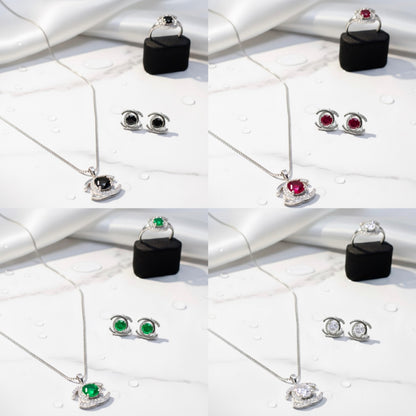 Silver Sapphire Elegance Jewelry Set
