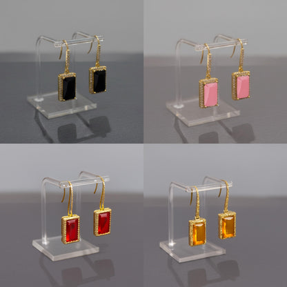 Golden Rectangular Earing