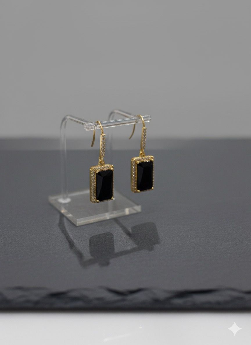 Golden Rectangular Earing