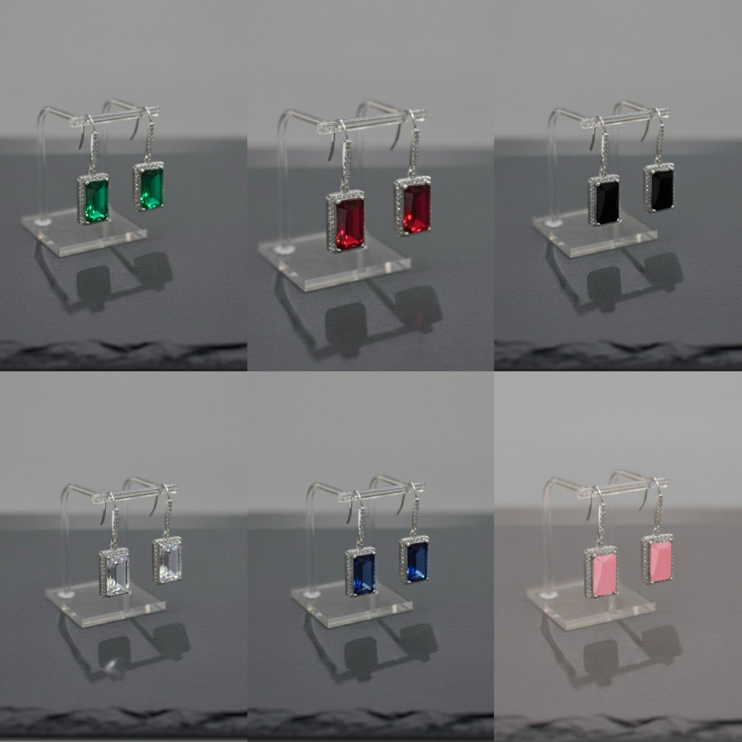 Silver Rectangular Earing